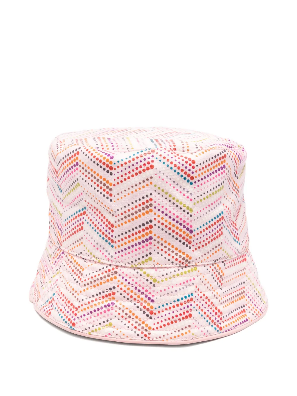 Missoni Dotted-chevron Bucket Hat In Pink