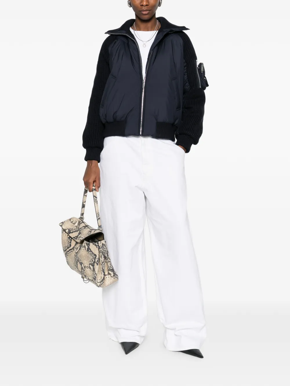 Circus Hotel Patch-pocket Padded Jacket - Blue 