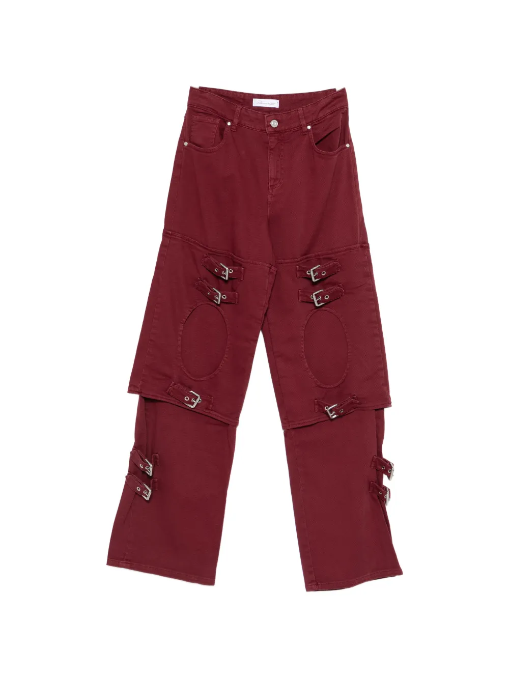 Blumarine buckle-detail boyfriend jeans - Rosso