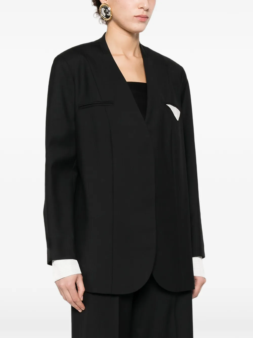 Erika Cavallini Blazer met klepzak Zwart