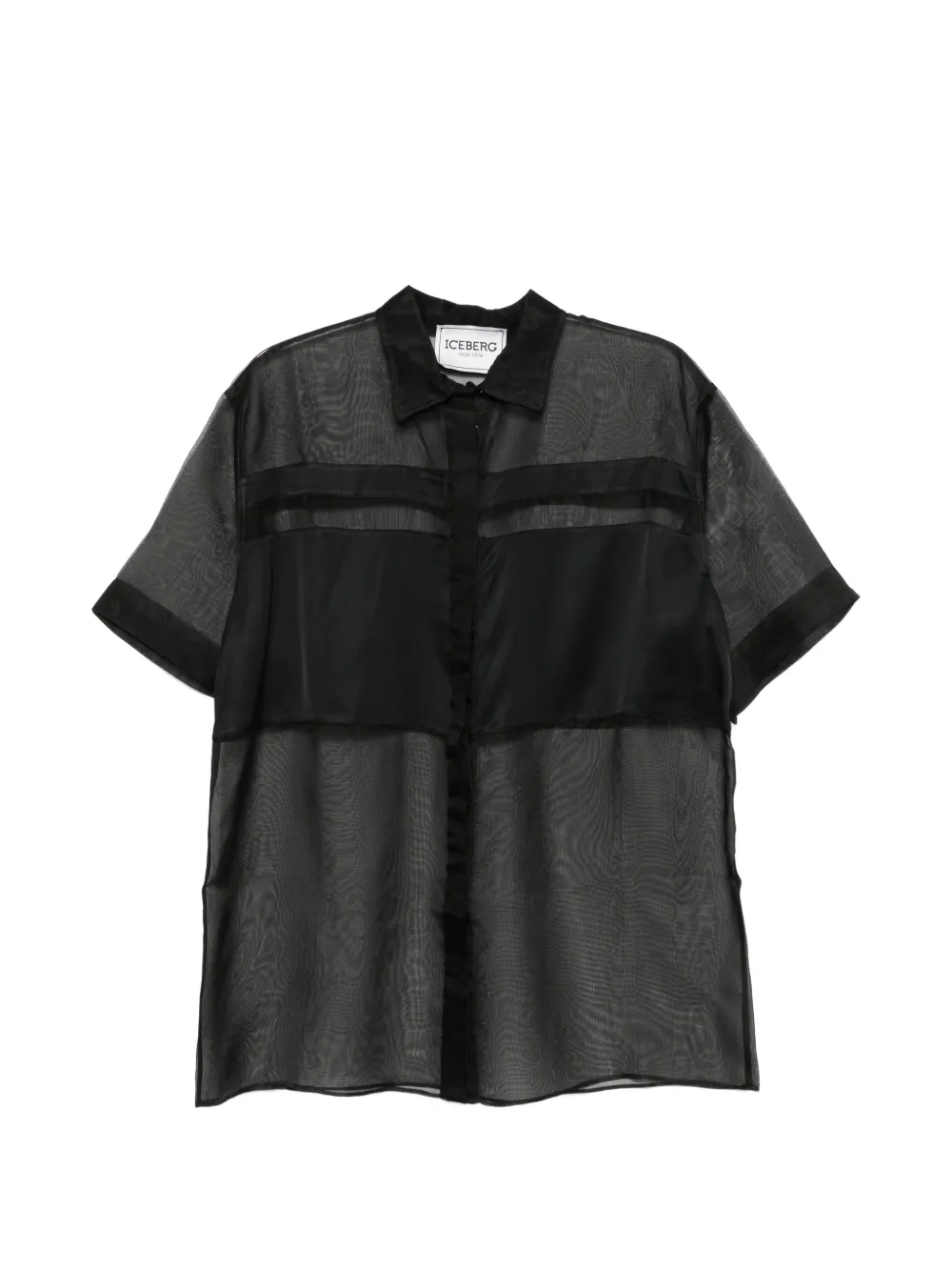 Iceberg sheer-panel shirt - Nero