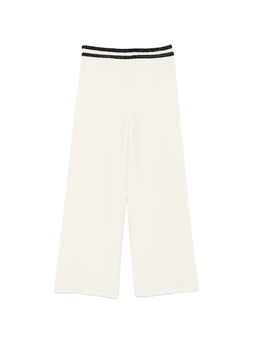 Blugirl Broek met wijde pijpen en gevlochten afwerking Beige
