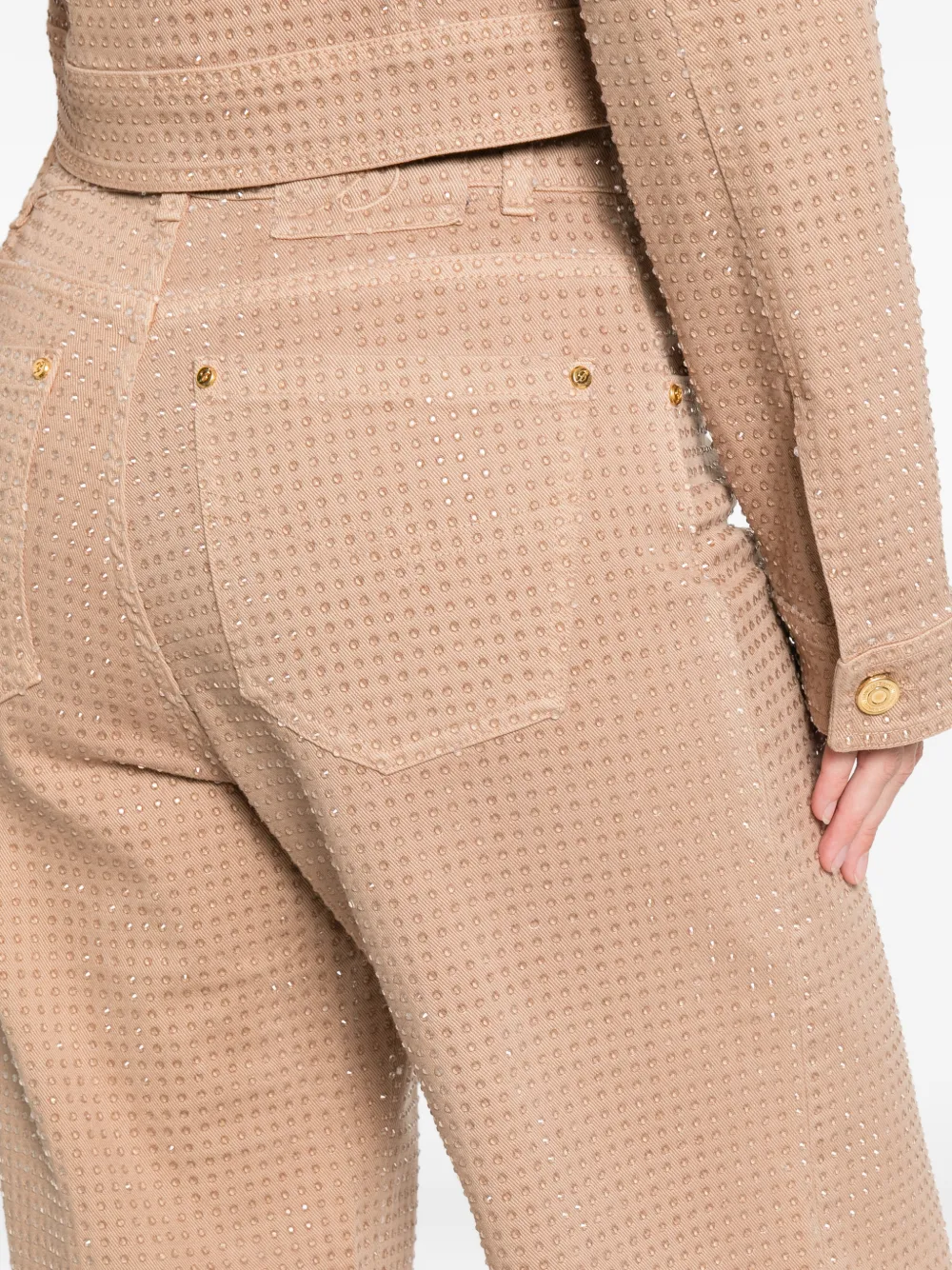 Blumarine Rhinestone-embellished Jeans In Neutral