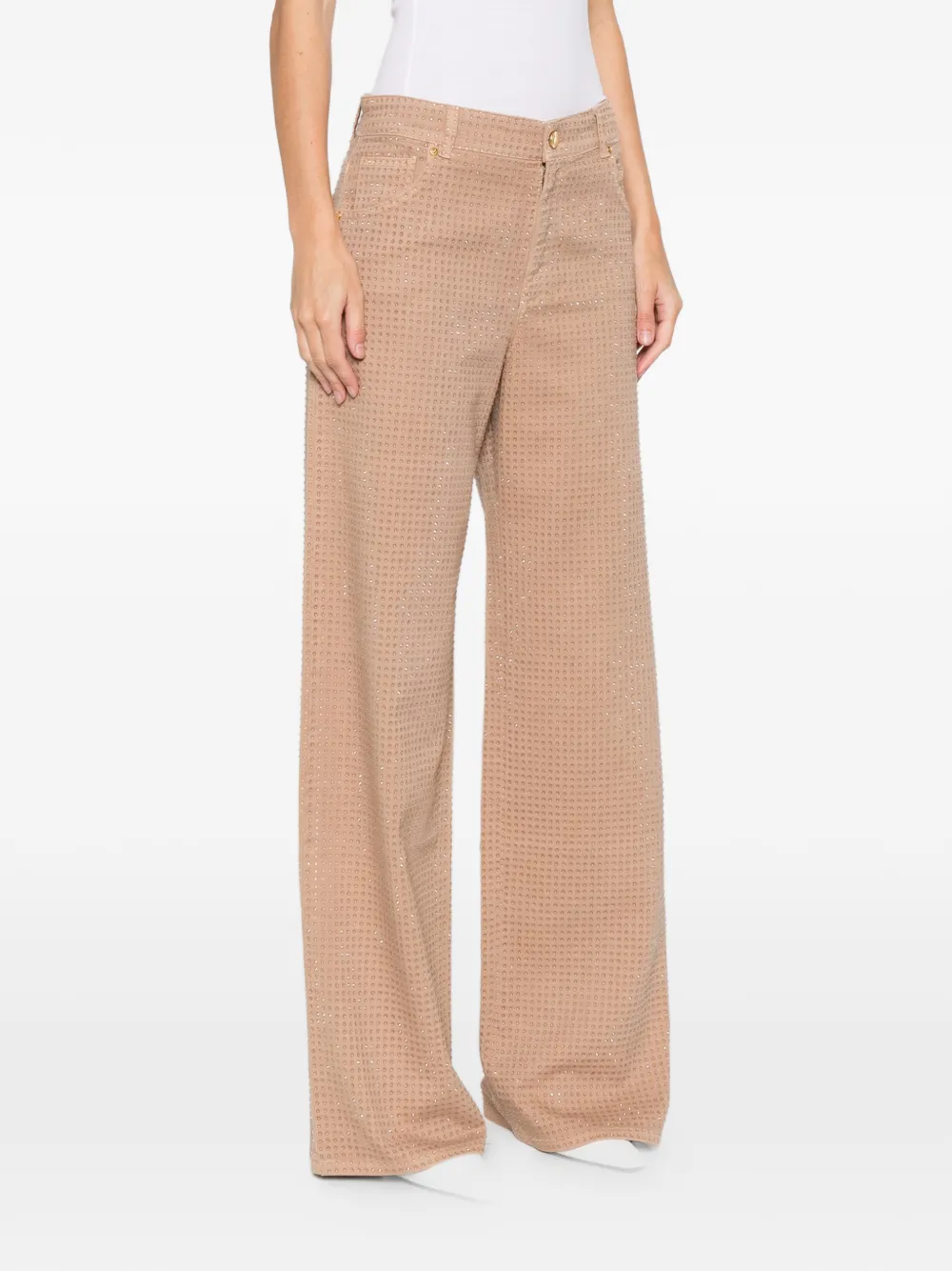 Blumarine Rhinestone-embellished Jeans In Neutral