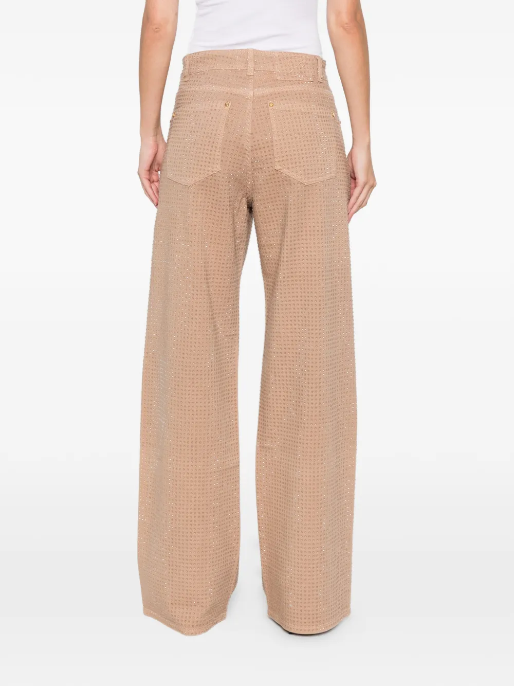 Blumarine Rhinestone-embellished Jeans In Neutral