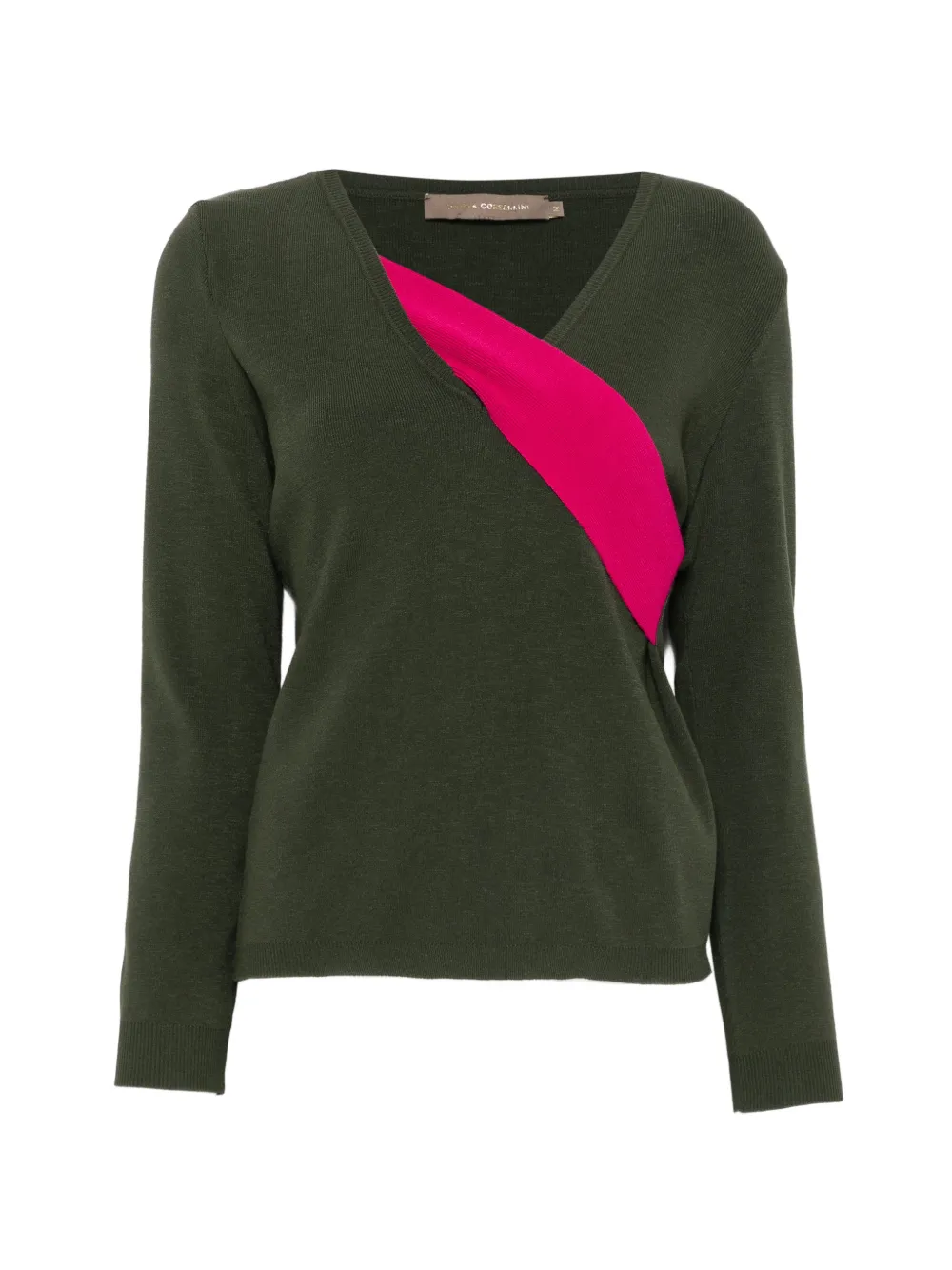 SIMONA CORSELLINI V-neck panelled jumper - Grün