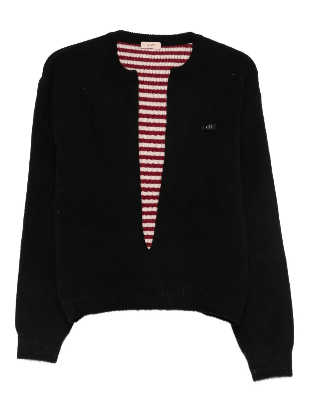 N°21 Plunging V-neck Sweater In Black