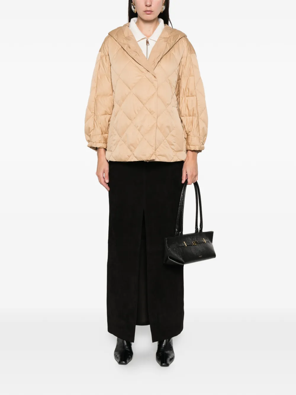 Liviana Conti Gevoerd jack met capuchon Beige