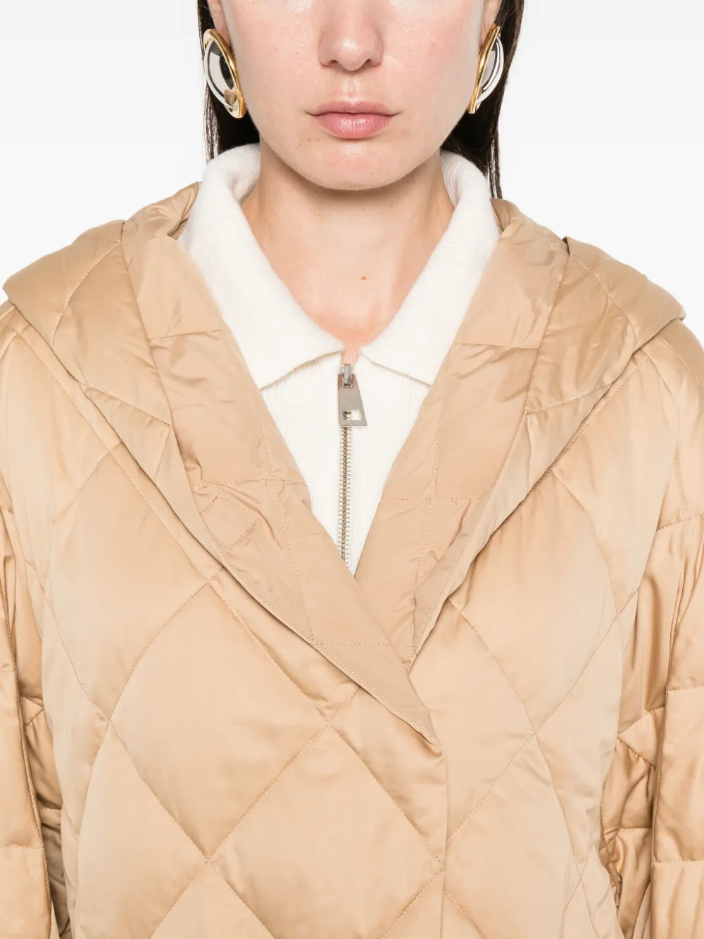Liviana Conti Gevoerd jack met capuchon Beige