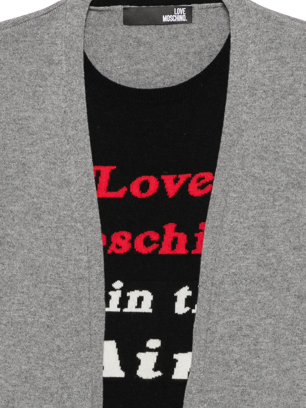 Love Moschino Trui verfraaid met logo Grijs