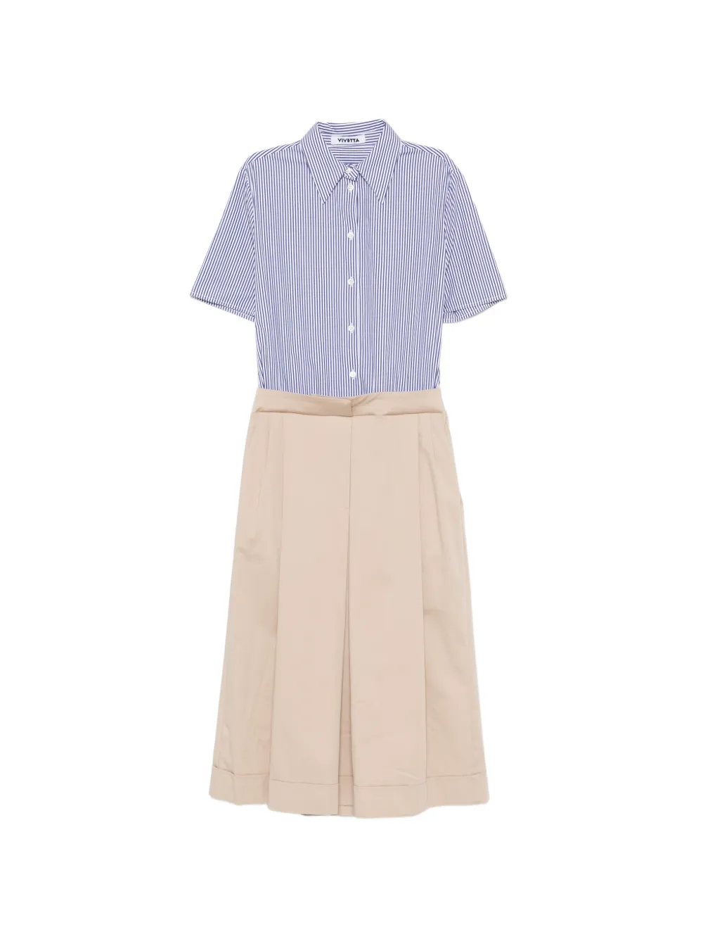 Vivetta striped pleated midi dress - Toni neutri