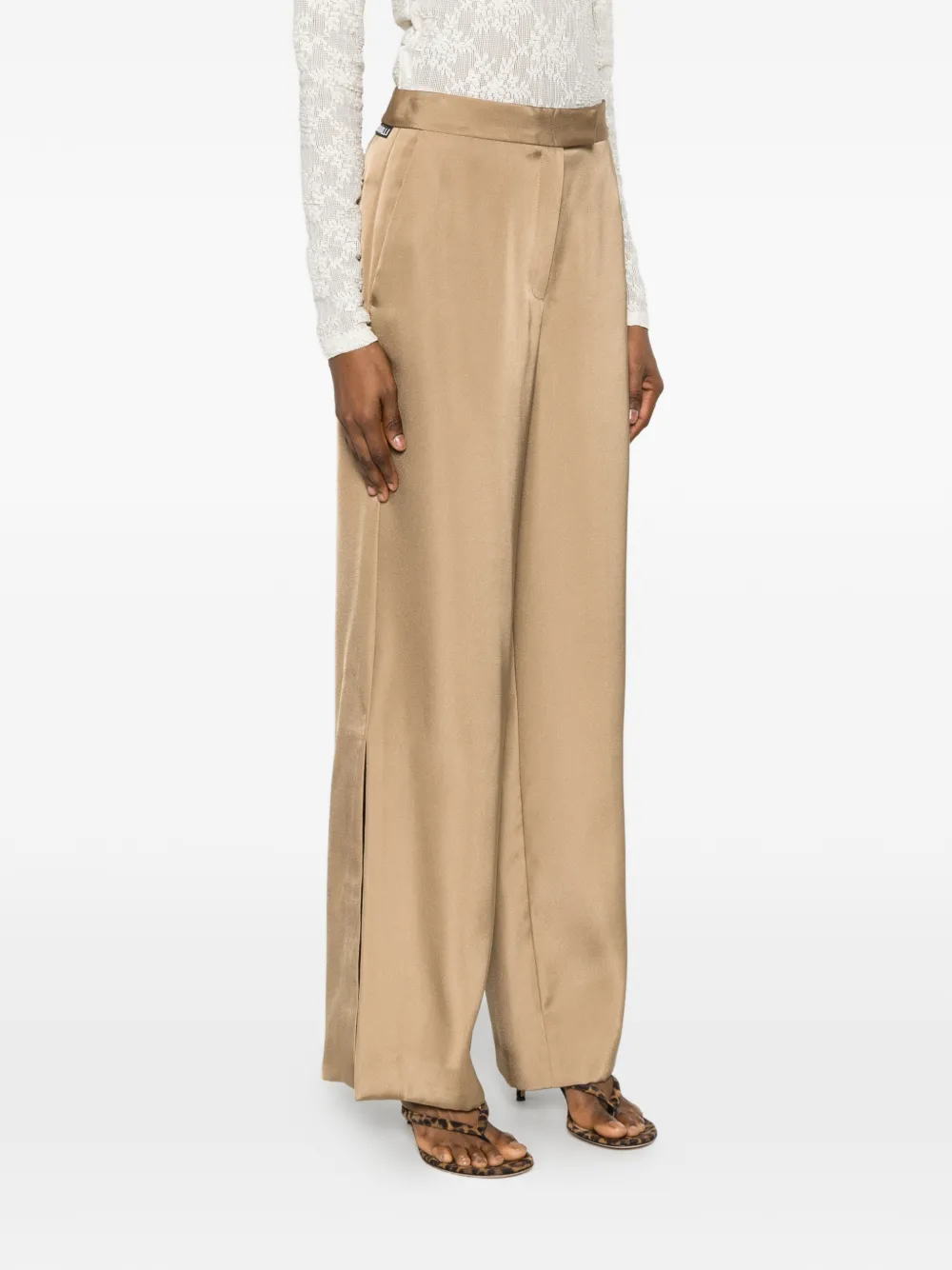Just Cavalli Broek met wijde pijpen Beige