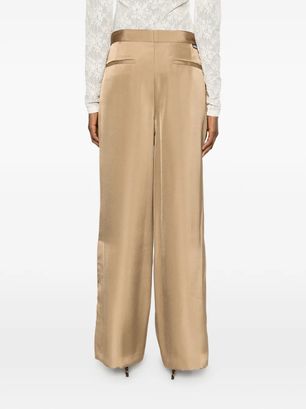 Just Cavalli Broek met wijde pijpen Beige