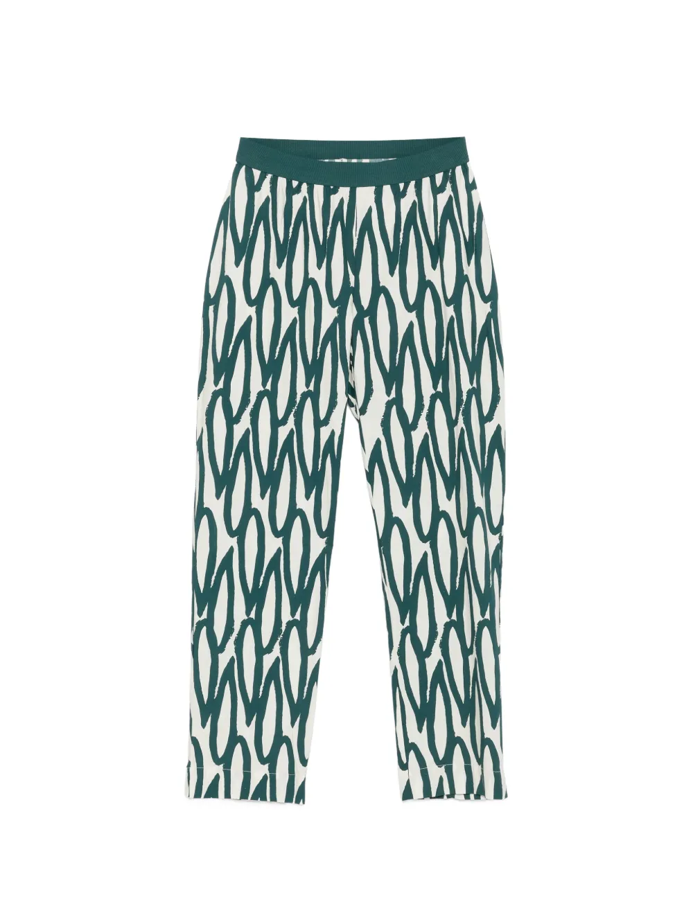 Liviana Conti abstract-print elasticated-waistband trousers - Bianco