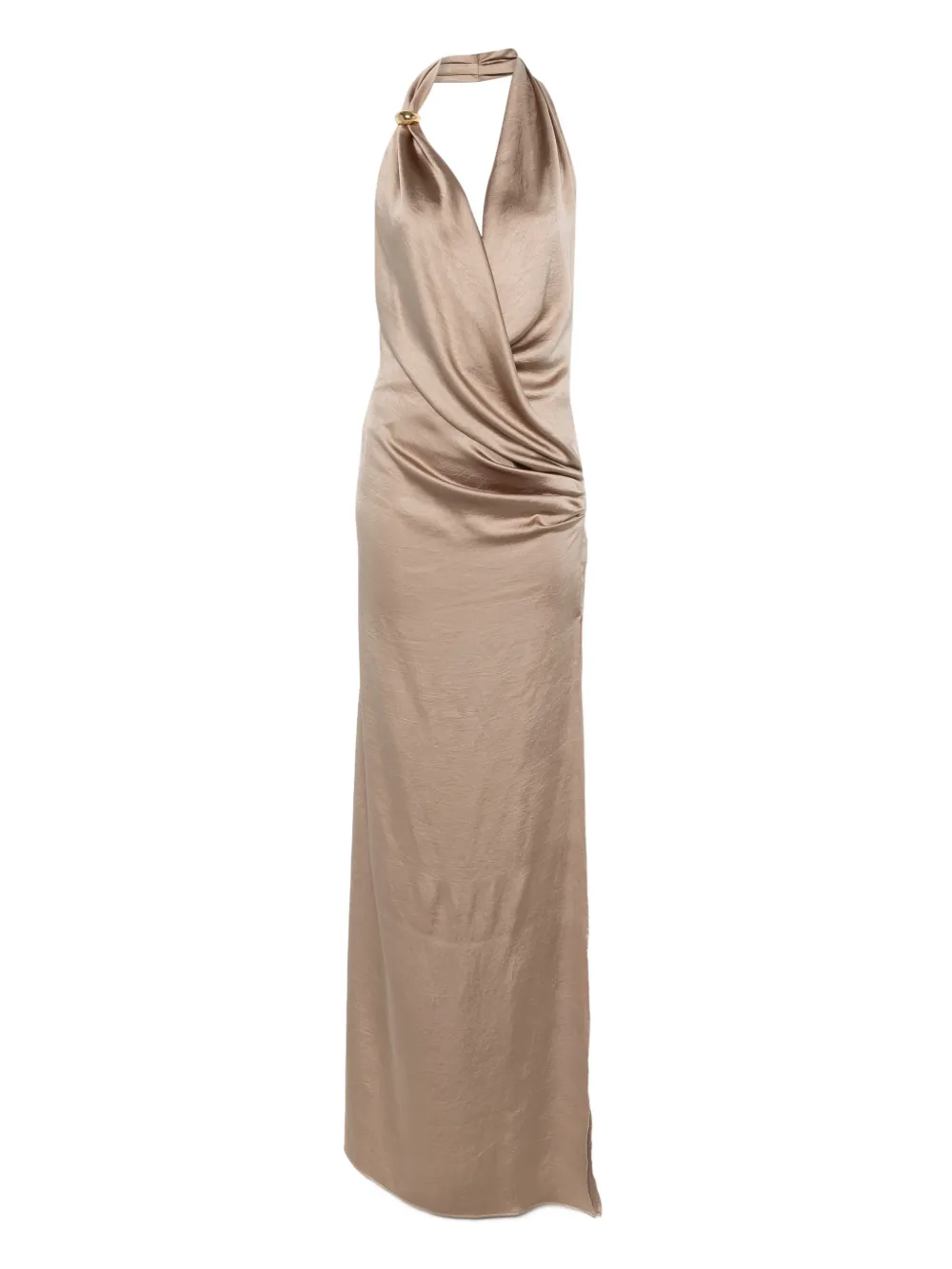 Blumarine Drapiertes Neckholder-Kleid - Nude