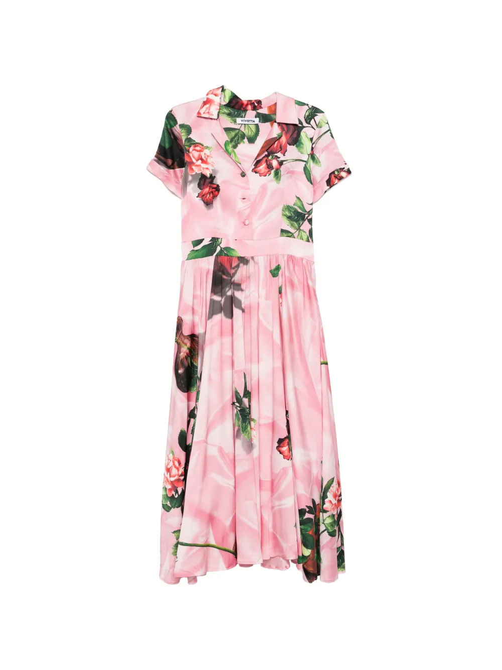 Vivetta floral-print pleated dress - Rosa