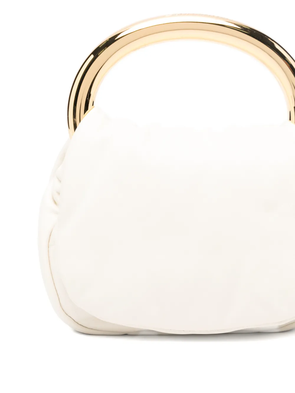 Blumarine Mini Ring Leather Tote Bag In White