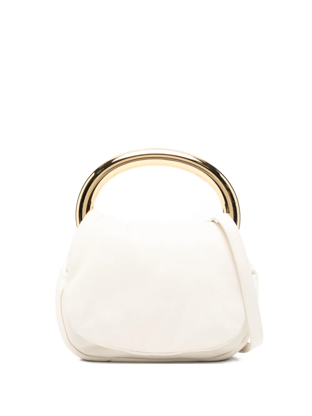 Blumarine Mini Ring Leather Tote Bag In White