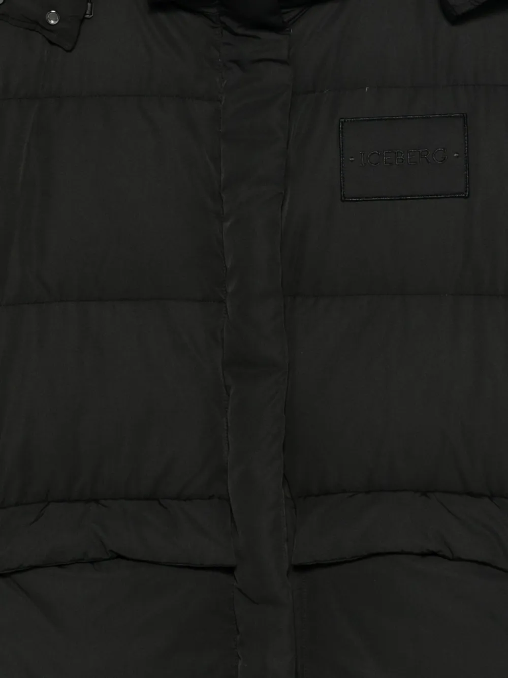 Iceberg Hooded Down Coat In Black