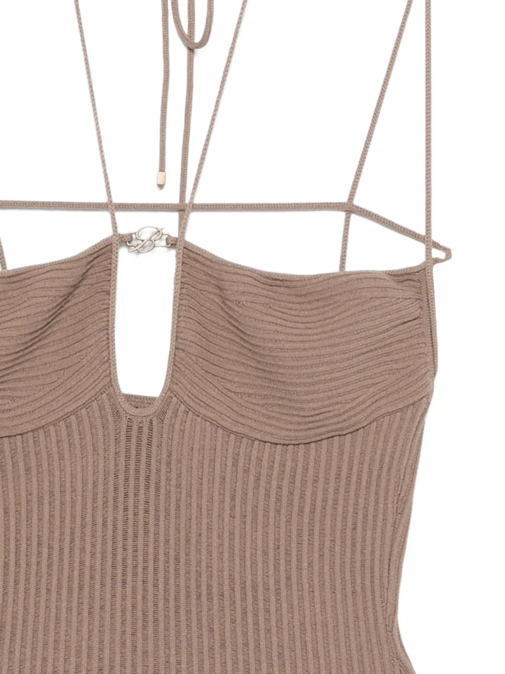  Blumarine Cut-out Ribbed Jumpsuit - Brown 
