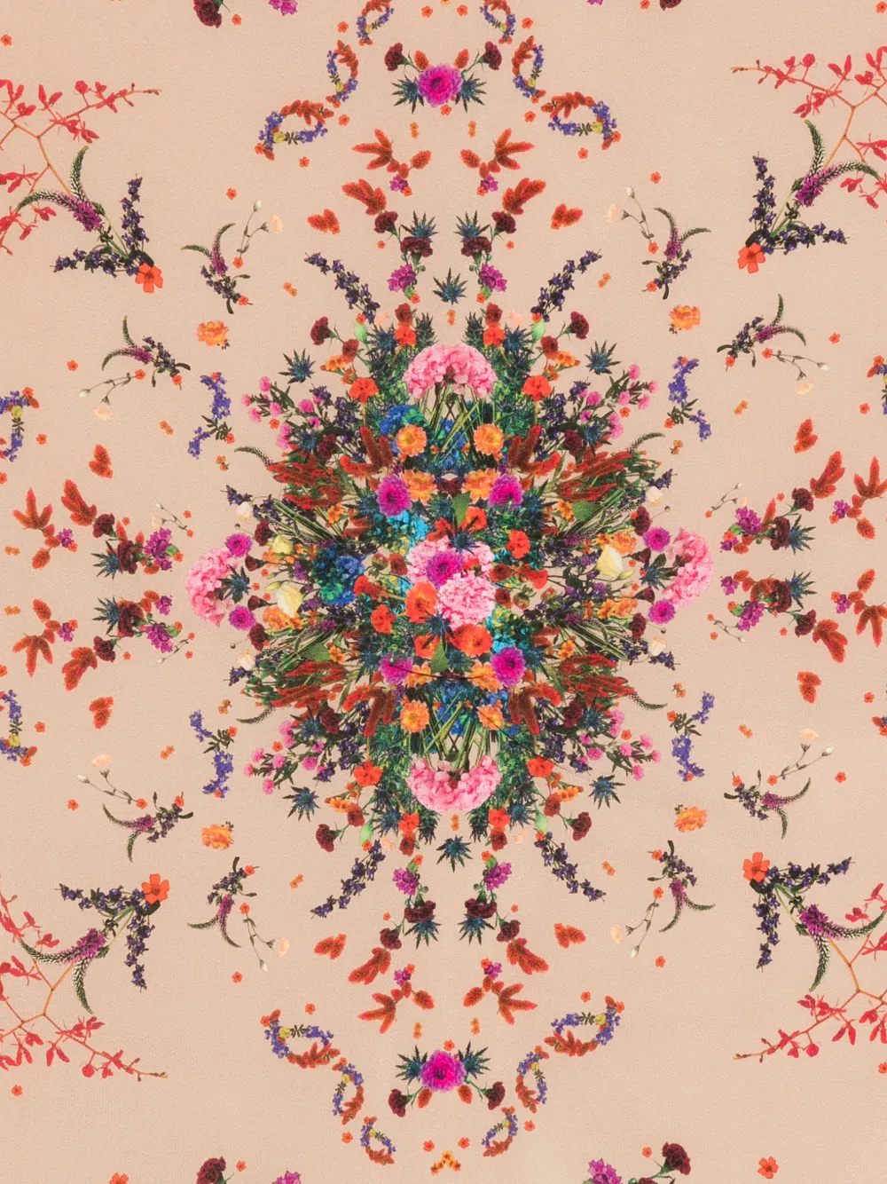 Osklen Sjaal met bloemenprint Beige