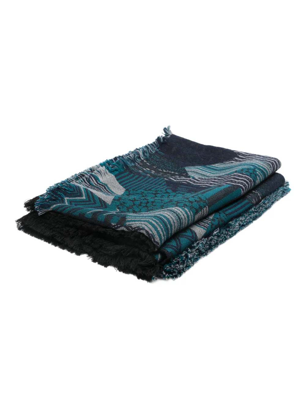 Missoni fringed-trim patterned scarf | Blue | Image 1