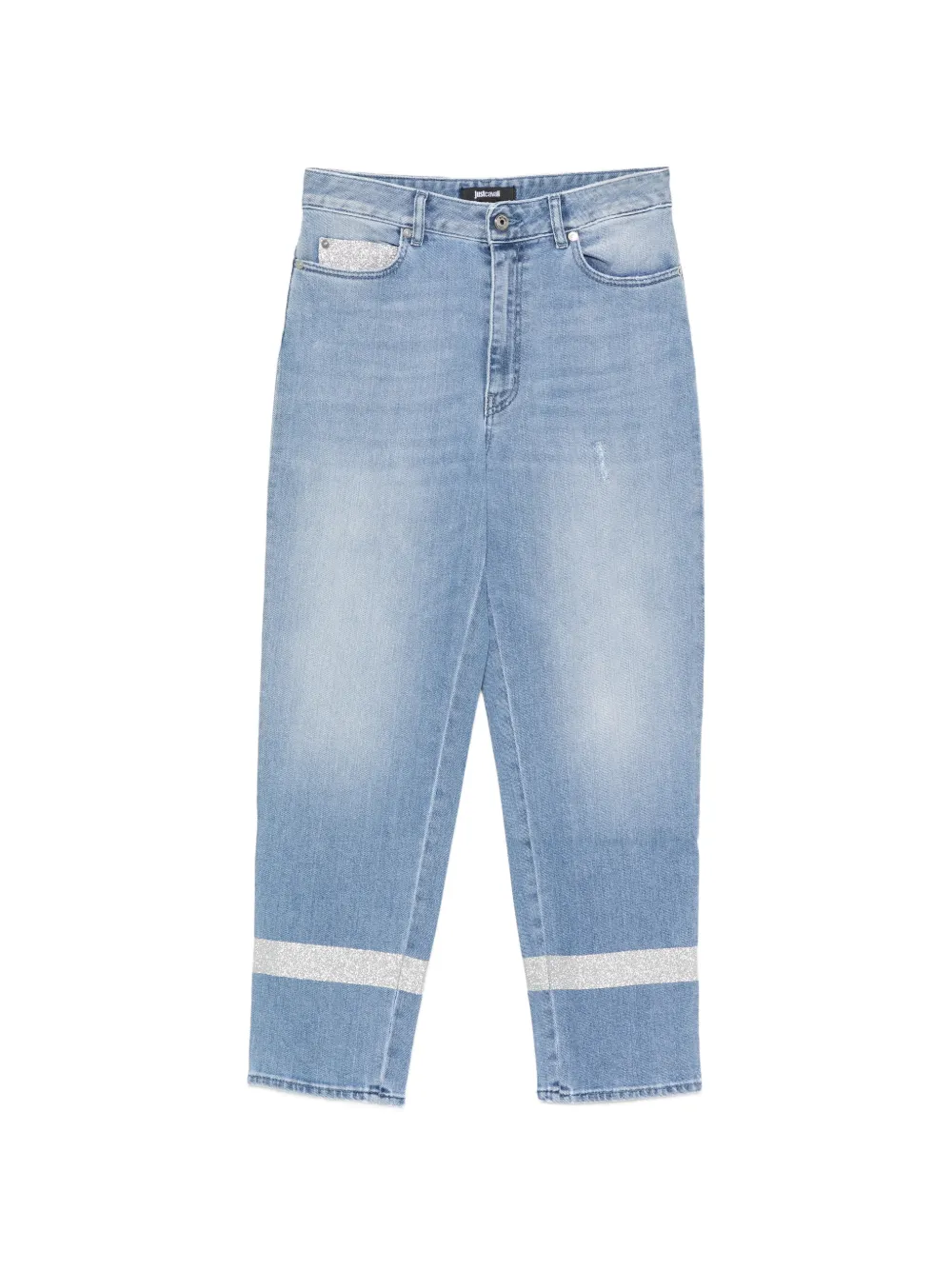 Just Cavalli glitter-embellished cropped jeans - Blu