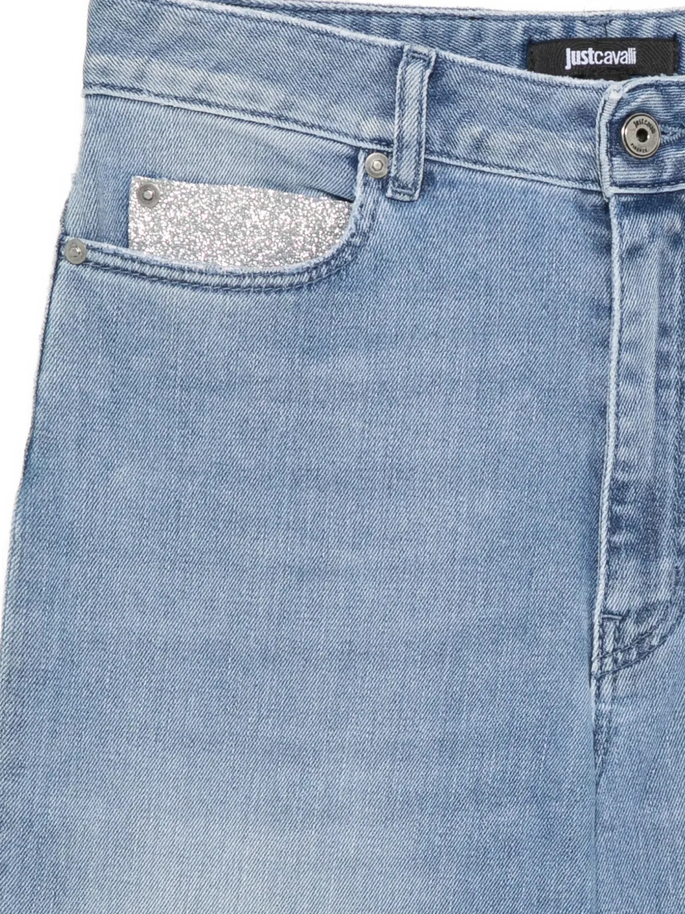 Just Cavalli Jeans verfraaid met glitters Blauw