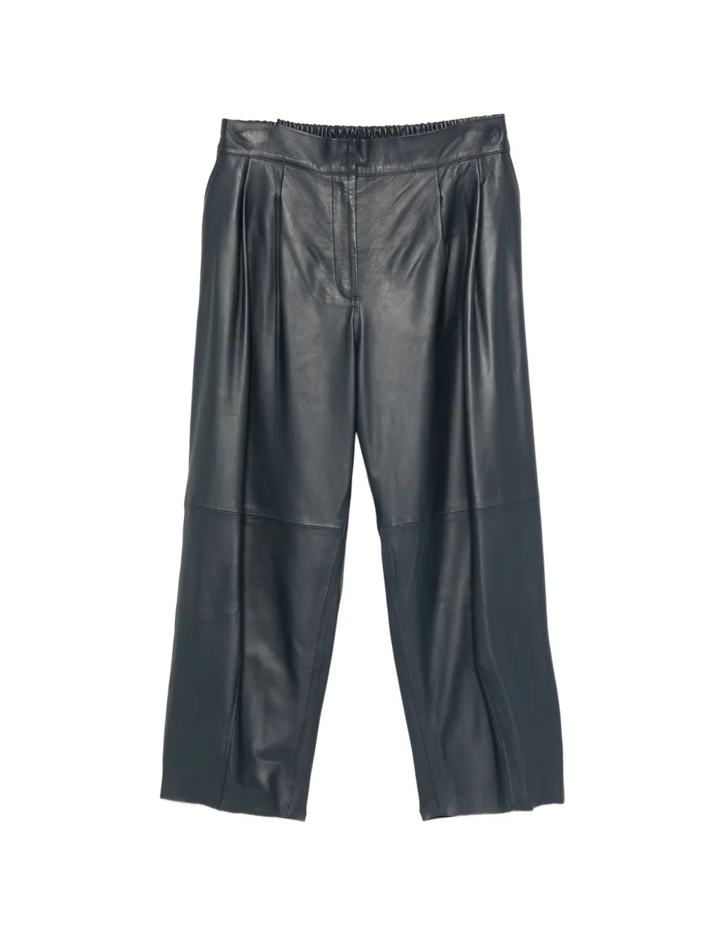 PSOPHIA pleated leather trousers - Blu