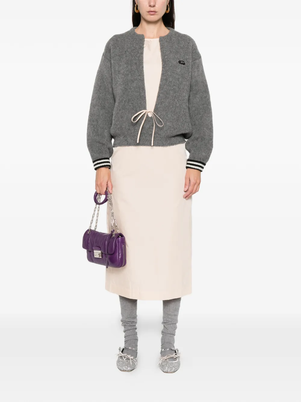 N°21 Plunging V-neck Sweater In Gray