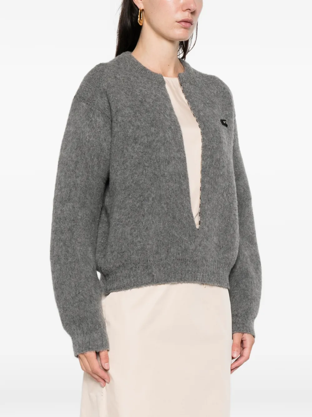 N°21 Plunging V-neck Sweater In Gray