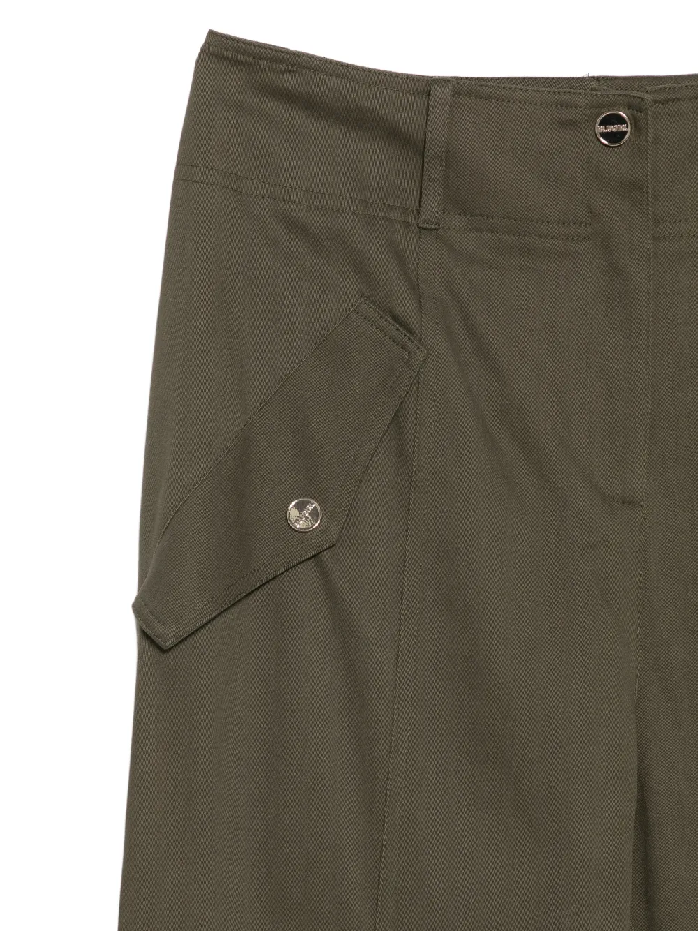 Blugirl Broek met klepzak en knoopdetail Groen