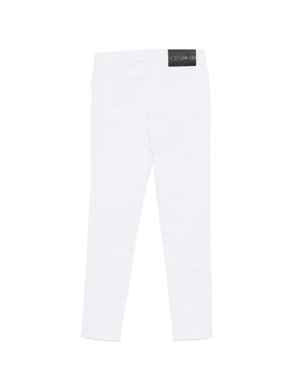  Just Cavalli Vaqueros Rectos Con Detalles De Strass - Blanco 
