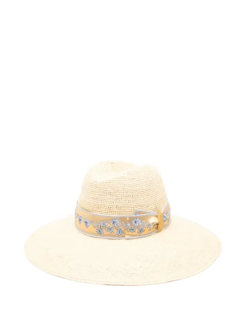 Borsalino floral-print ribbon hat