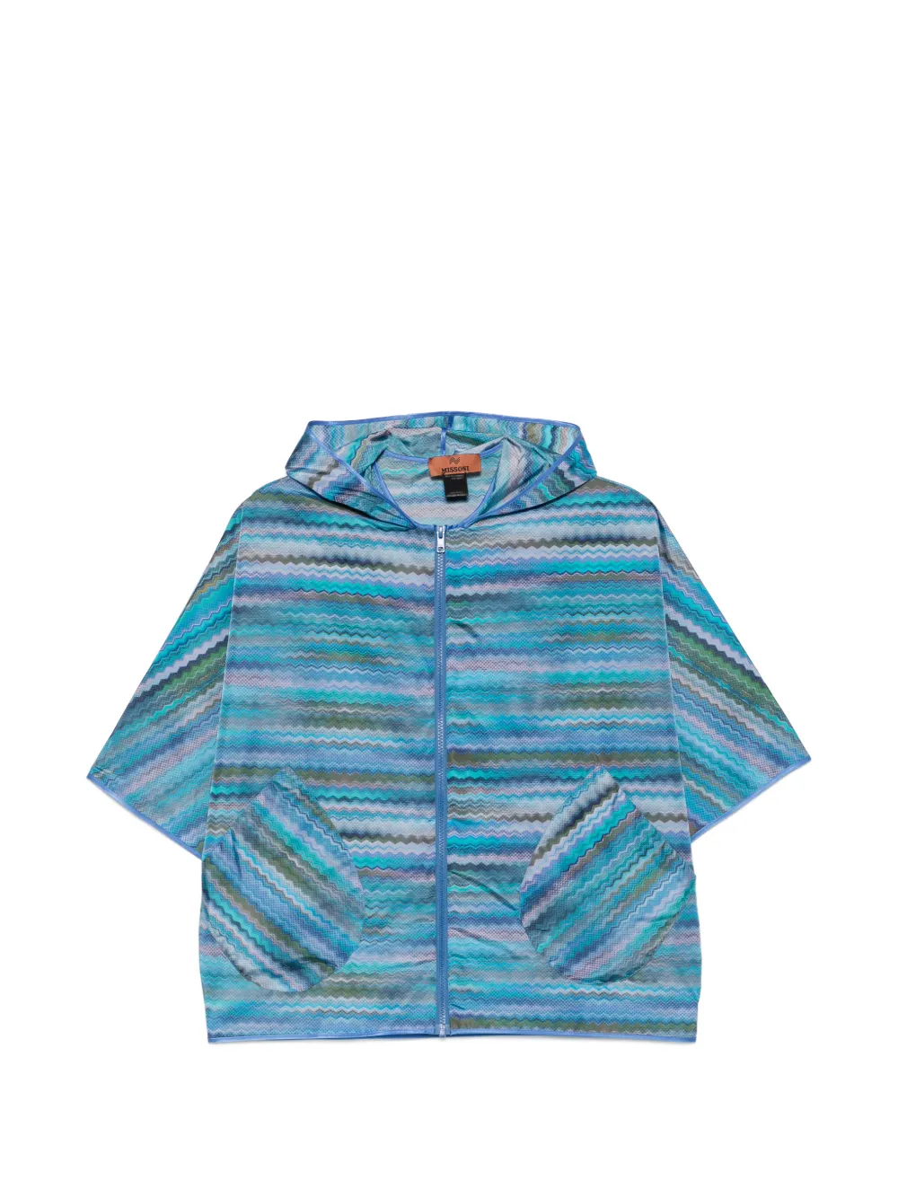 Missoni zigzag-print hooded jacket - Blau