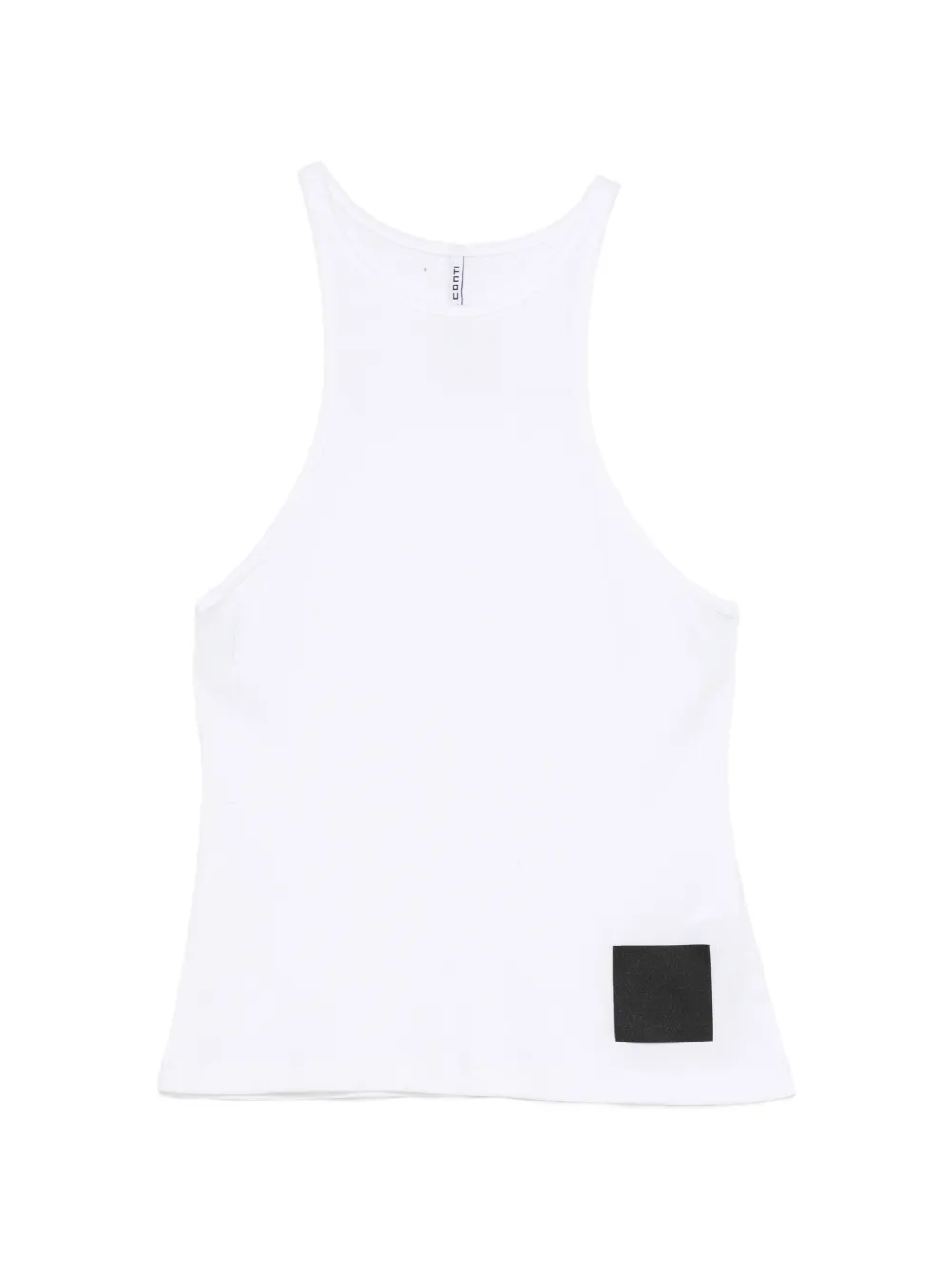 Liviana Conti ribbed logo-patch top - Bianco