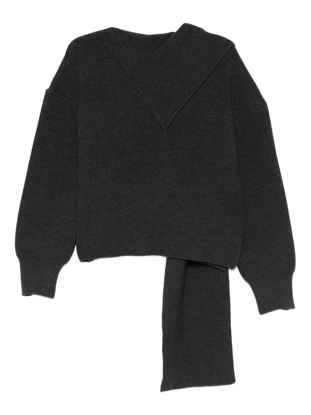 Erika Cavallini Scarf-detailed Sweater In Animal Print