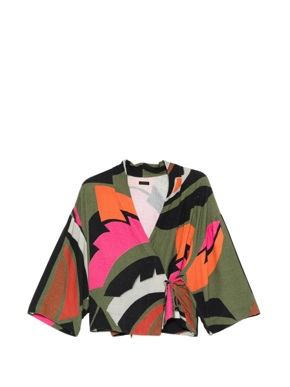 Osklen floral print tie kimono - Verde