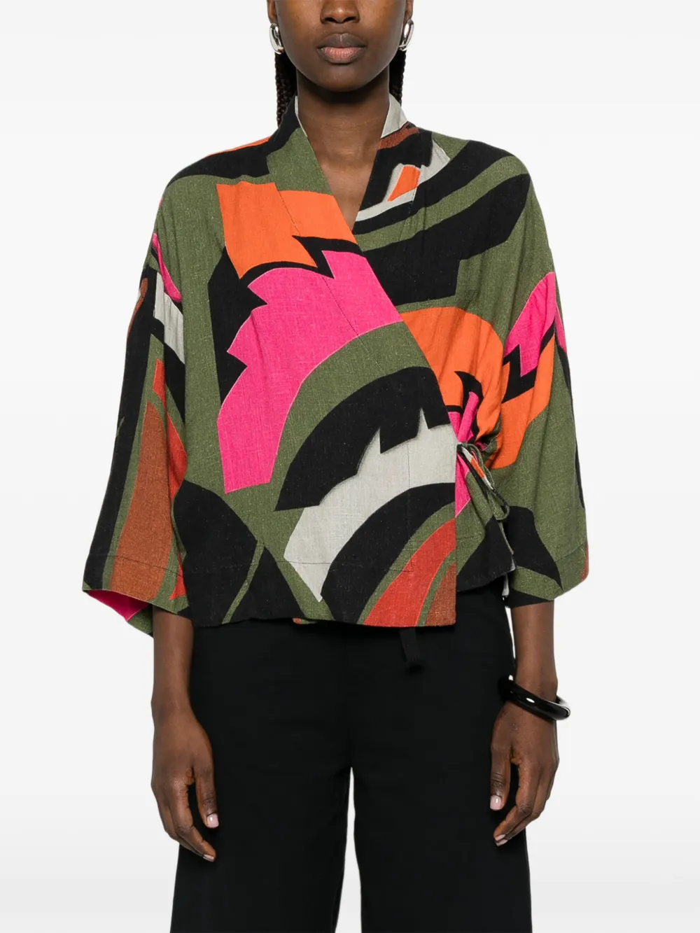  Osklen Kimono Con Estampado Floral - Verde 