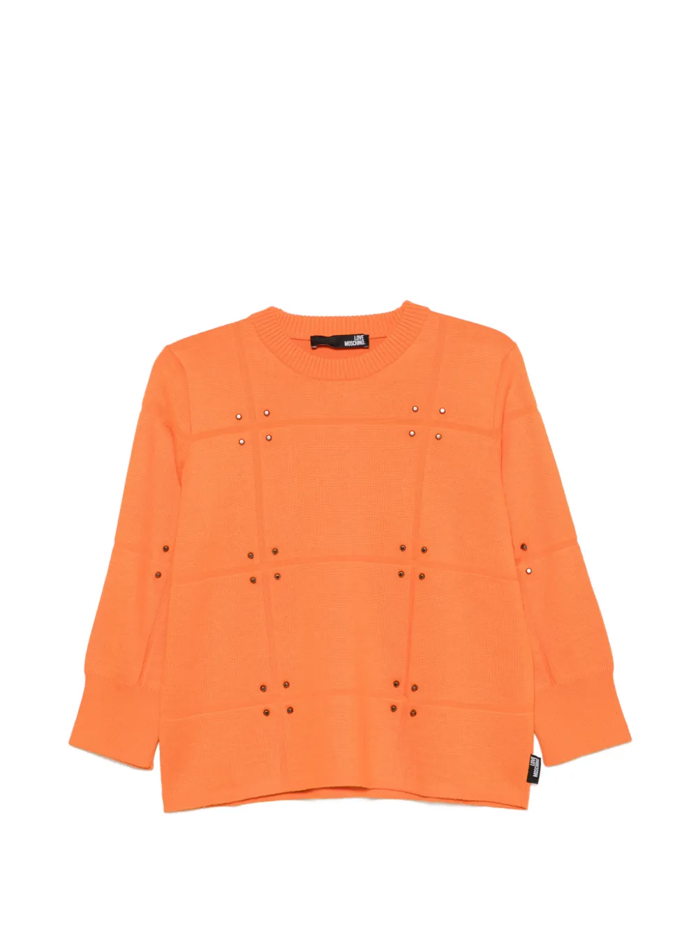 Love Moschino stud-embellishment sweater - Arancione