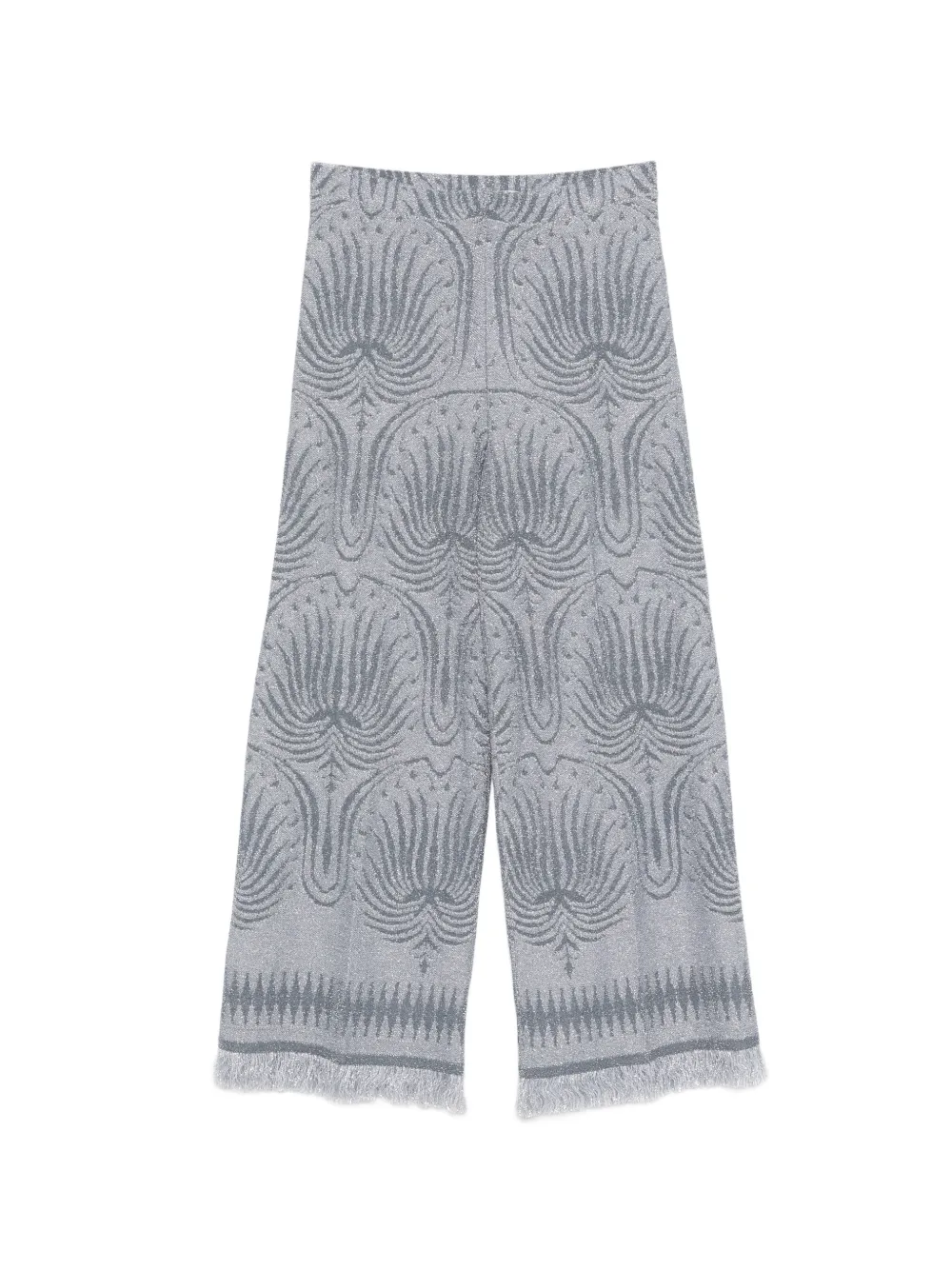 Circus Hotel patterned frayed trousers - Grau