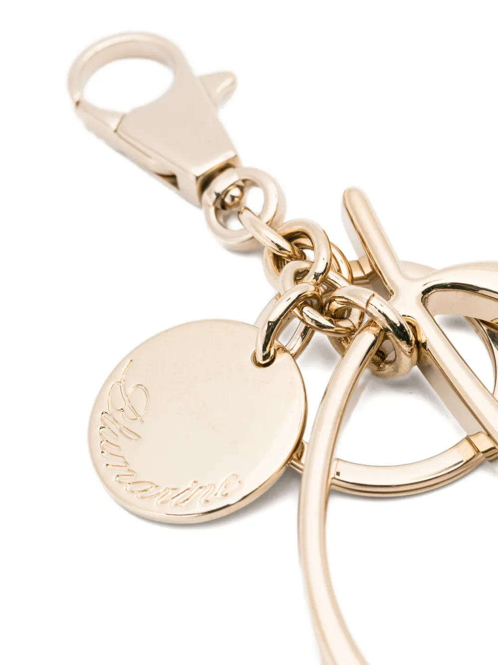 Blumarine B-charm Keychain In Gray