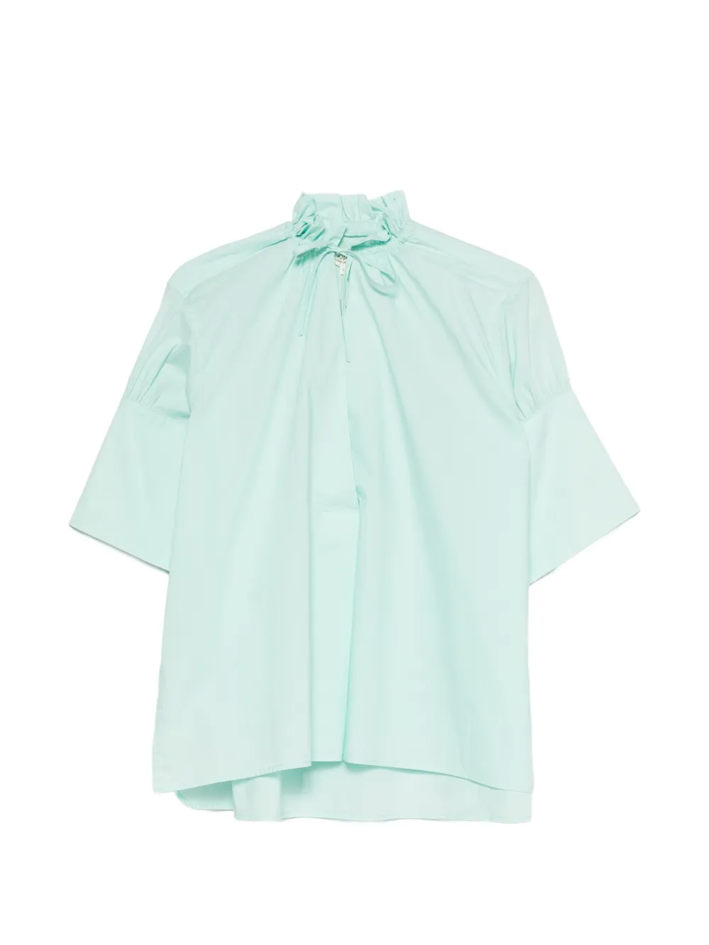 PSOPHIA ruffled-collar short-sleeve shirt - Verde