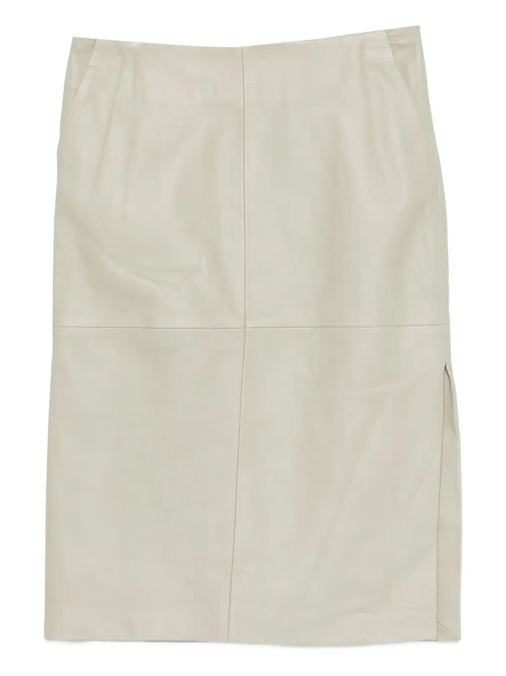 Halfboy Panelled Leather Skirt In Gray