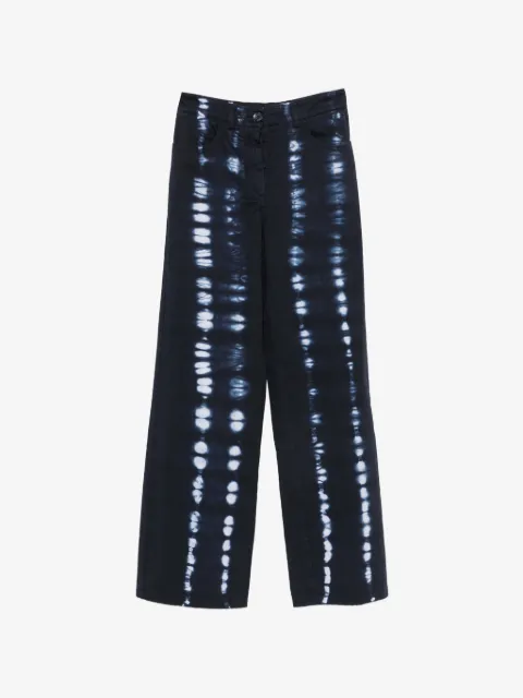 MOMONÌ pantalon ample Olivina à motif tie-dye