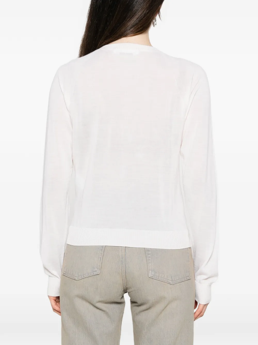 Liviana Conti Fijngebreid vest met raglan mouwen Beige
