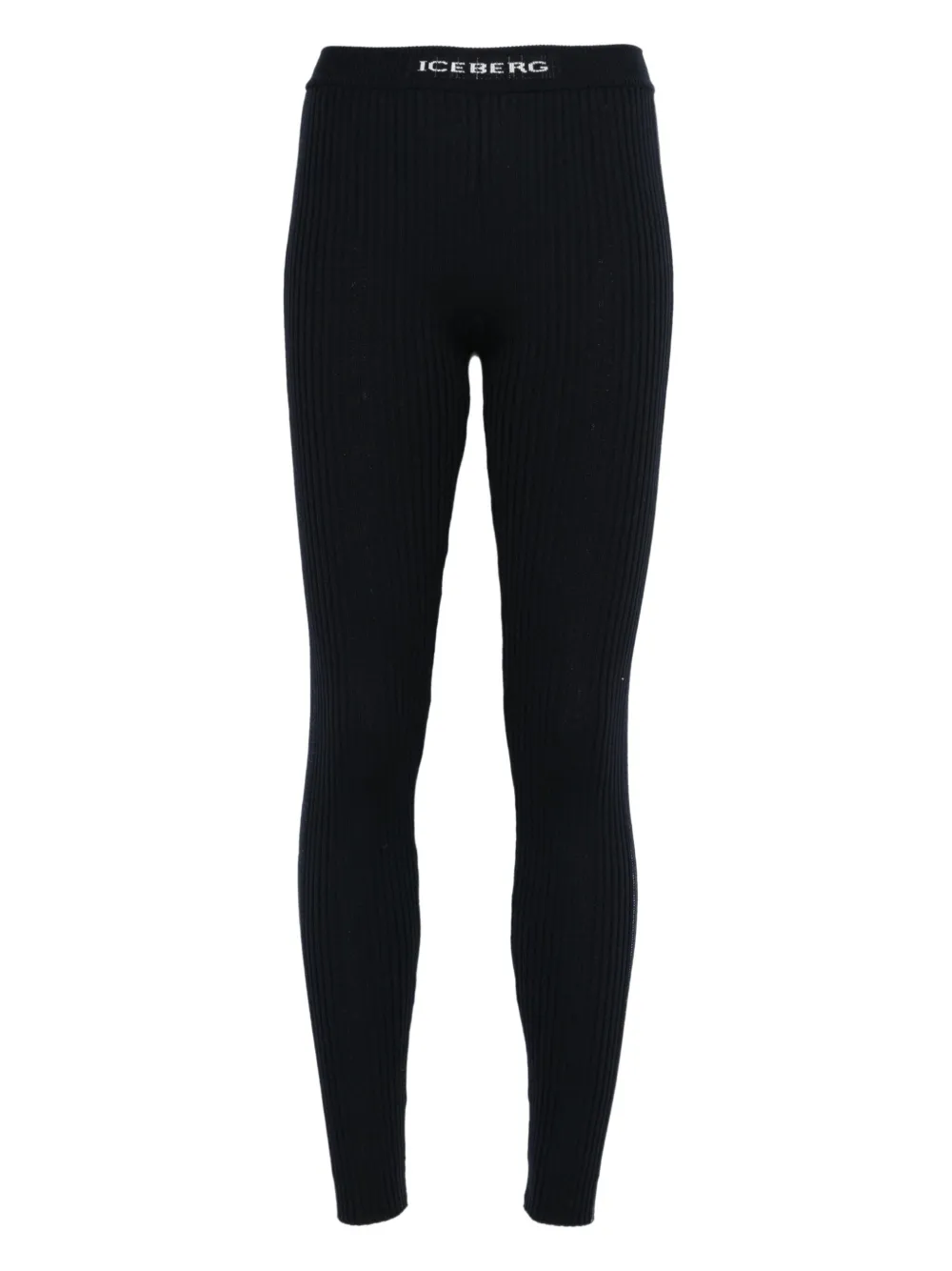 Iceberg Logo Knitted Leggings In Black