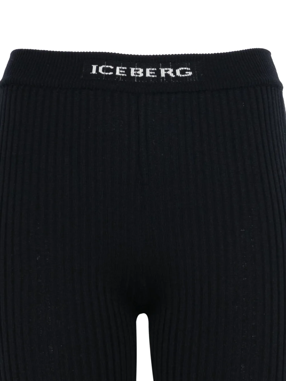 Iceberg Logo Knitted Leggings In Black