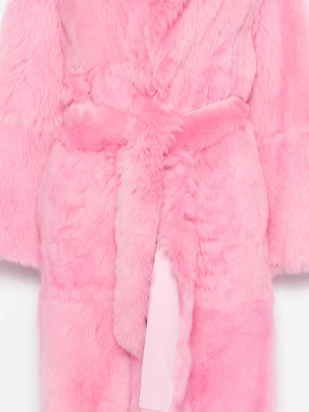 Blumarine Button-up Fur Coat In Pink