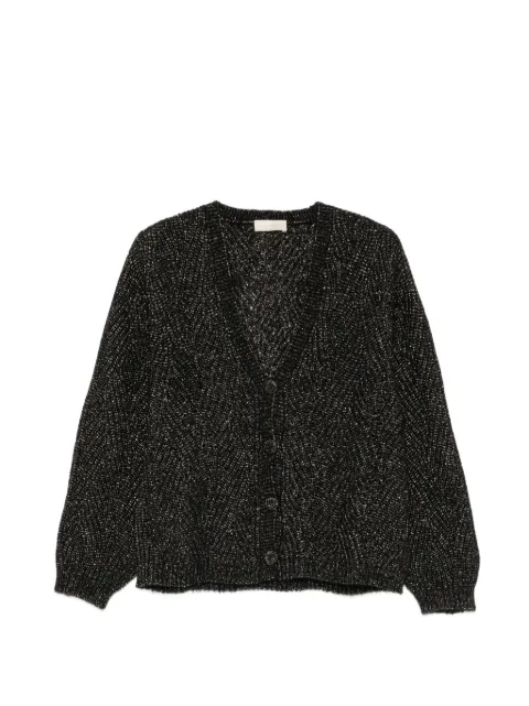 MOMONÌ Saiki metallic-effect V-neck wool cardigan